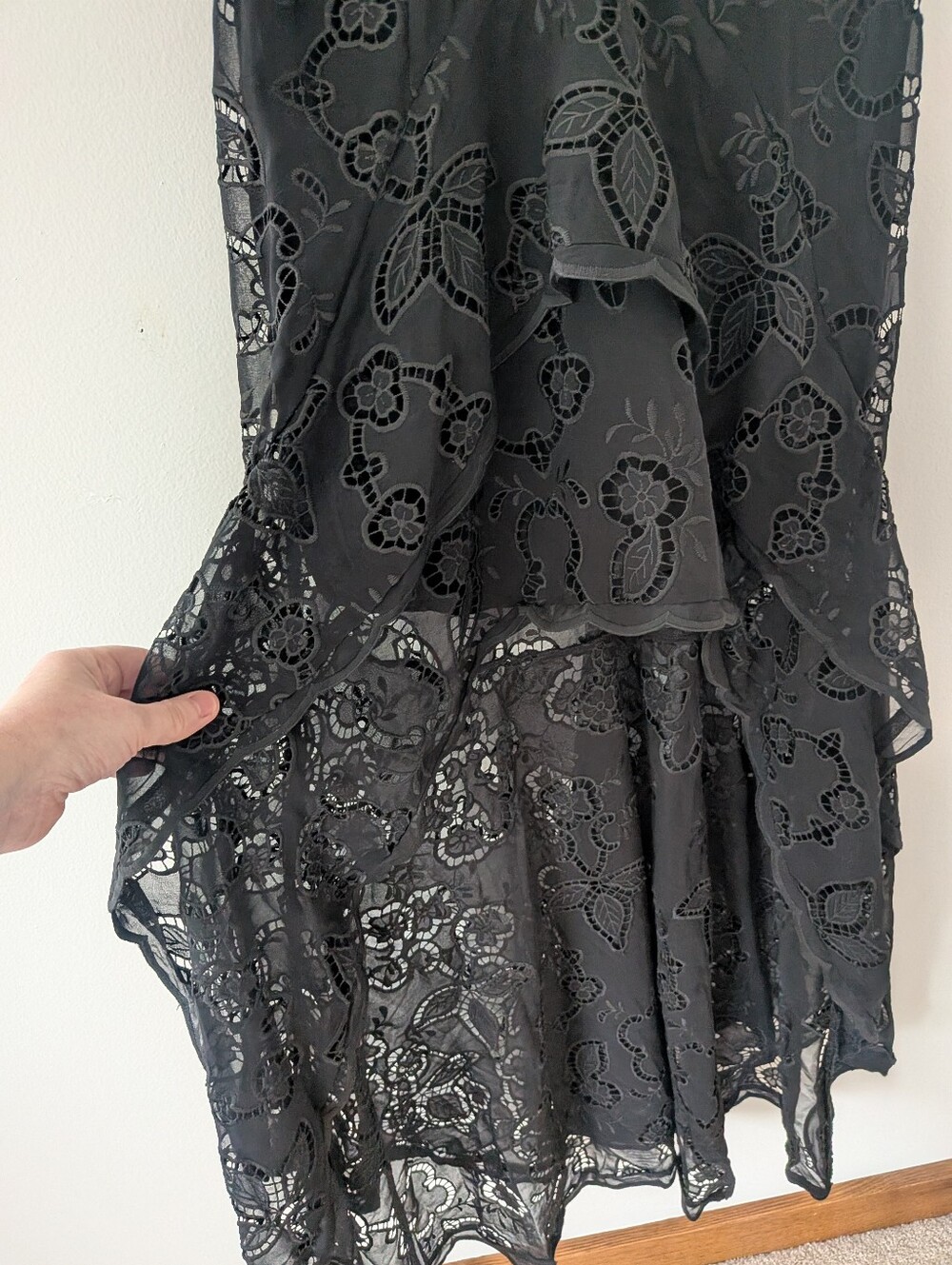 NWT! Free People Catalina Broderie Anglaise Black Lace Maxi Dress Size 6 - Picture 5 of 12